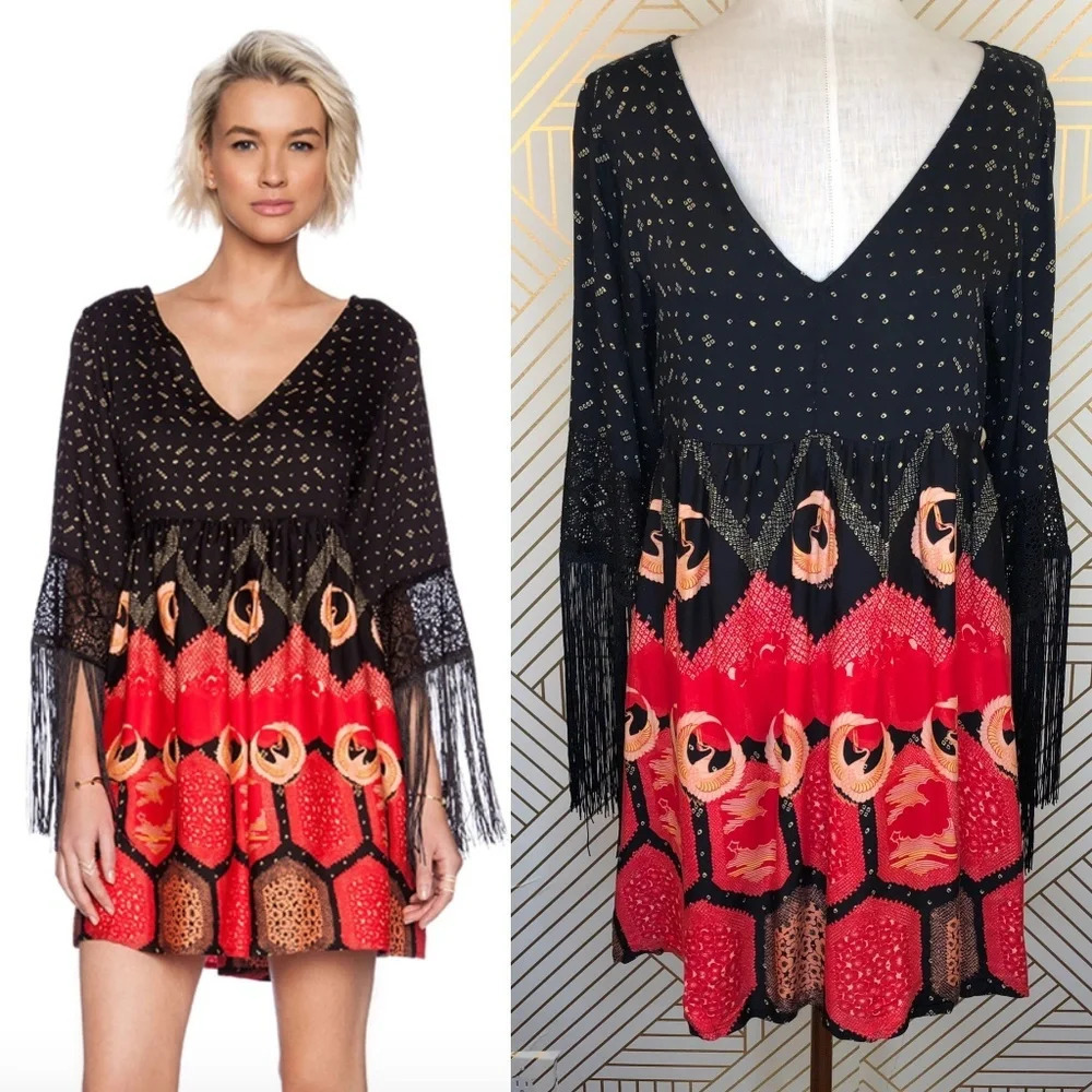 MINKPINK Dancing Crane‎ Fringe Dress